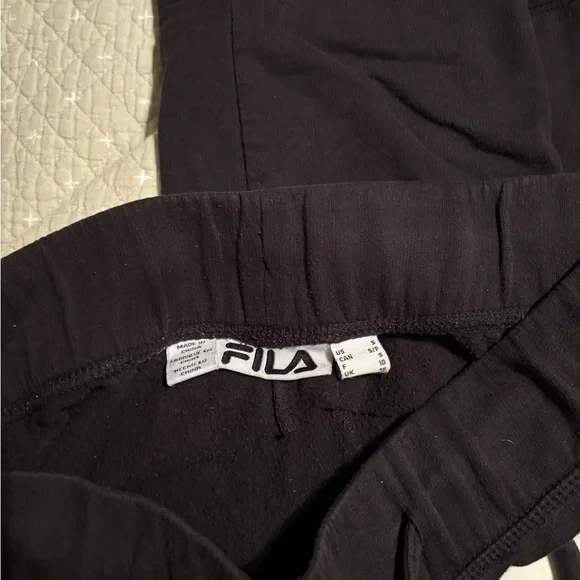 Fila Black Track Pants with White Logo - Picture 2 of 2